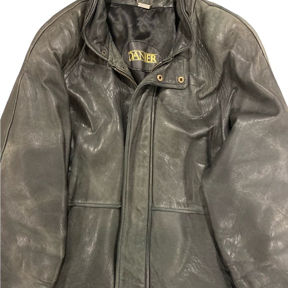 Danier Black Military Field Jacket Leather
